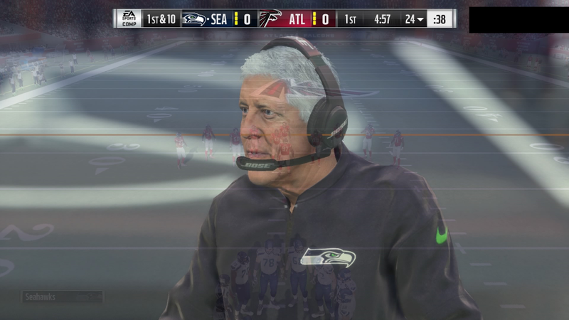 Sorry, disappointed ghost of the Seahawk’s giant-headed coach. (Screenshot: Madden NFL 18/EA)
